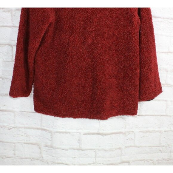 Maralyce Ferree Red Black Button Down Reversible Hooded Jacket Size M - Picture 6 of 8